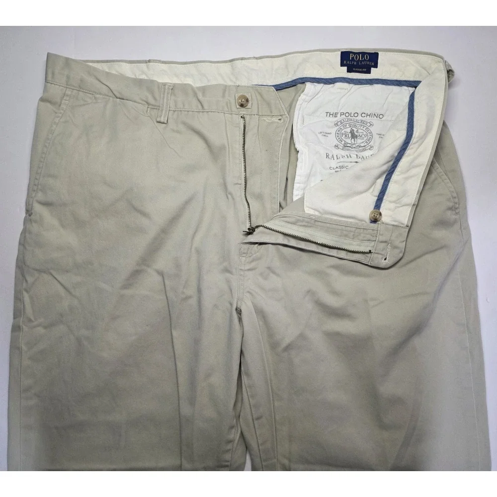 Polo‎ Ralph Lauren Mens Size 40x32 Tan Classic Fit Chino Pants